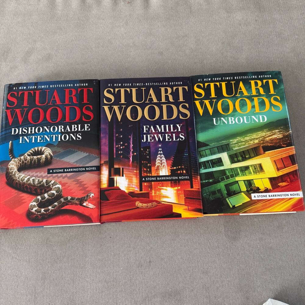 Stuart Woods Stone Barrington Hardcover Lot 3 Unbound Family Jewels Intentions